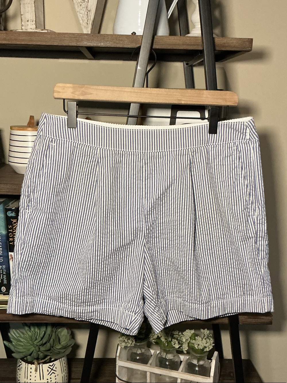 Brooks Brothers Striped Cotton-Blend Women's Shorts Size 12
